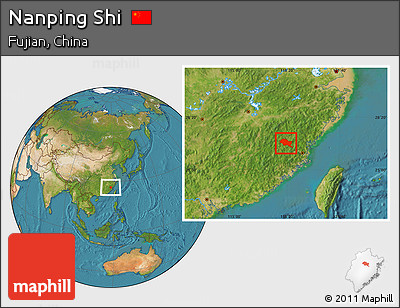 Satellite Location Map of Nanping Shi