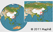 Satellite Location Map of Nanping Shi, highlighted country, within the entire country