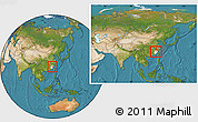 Satellite Location Map of Nanping Shi, highlighted parent region, within the entire country