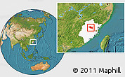 Satellite Location Map of Nanping Shi, highlighted parent region