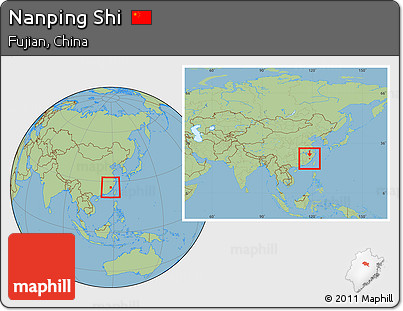 Savanna Style Location Map of Nanping Shi, within the entire country