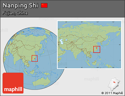 Savanna Style Location Map of Nanping Shi, within the entire country
