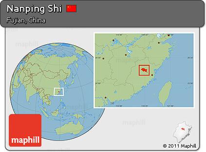 Savanna Style Location Map of Nanping Shi
