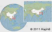 Savanna Style Location Map of Nanping Shi, highlighted country, highlighted parent region, within the entire country, hill shading