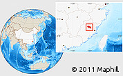 Shaded Relief Location Map of Nanping Shi, highlighted country