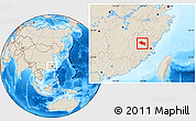 Shaded Relief Location Map of Nanping Shi