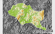 Physical Map of Nanping Shi, darken, desaturated