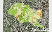 Physical Map of Nanping Shi, darken, semi-desaturated