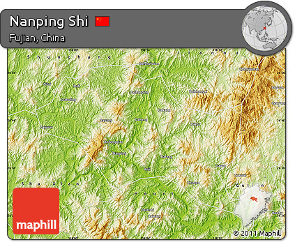 Physical Map of Nanping Shi
