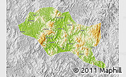 Physical Map of Nanping Shi, lighten, desaturated