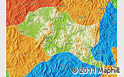 Physical Map of Nanping Shi, political outside