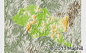 Physical Map of Nanping Shi, semi-desaturated