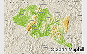 Physical Map of Nanping Shi, shaded relief outside