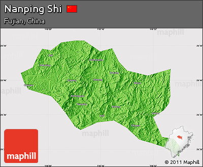 Political Map of Nanping Shi, cropped outside