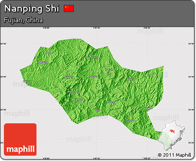 Political Map of Nanping Shi, cropped outside