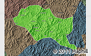 Political Map of Nanping Shi, darken, semi-desaturated