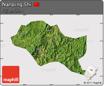 Satellite Map of Nanping Shi, cropped outside