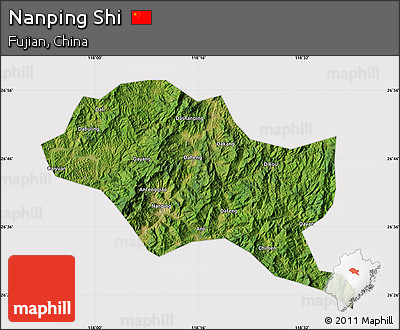 Satellite Map of Nanping Shi, cropped outside