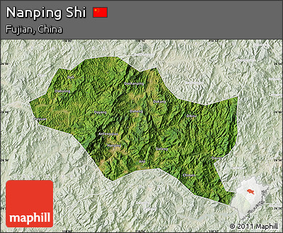 Satellite Map of Nanping Shi, lighten