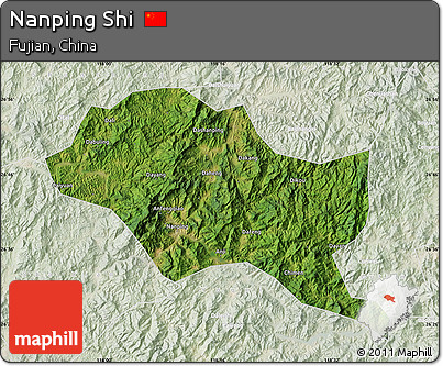 Satellite Map of Nanping Shi, lighten