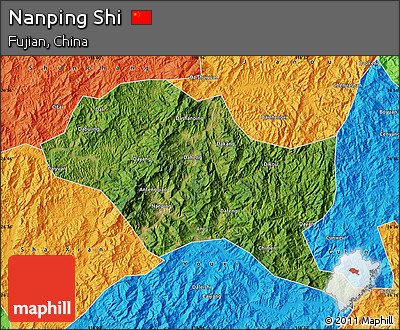 Satellite Map of Nanping Shi, political outside