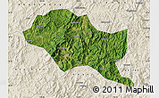 Satellite Map of Nanping Shi, shaded relief outside