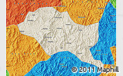 Shaded Relief Map of Nanping Shi, political outside