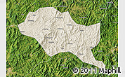 Shaded Relief Map of Nanping Shi, satellite outside
