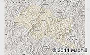 Shaded Relief Map of Nanping Shi, semi-desaturated