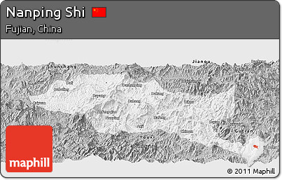 Gray Panoramic Map of Nanping Shi