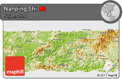 Physical Panoramic Map of Nanping Shi