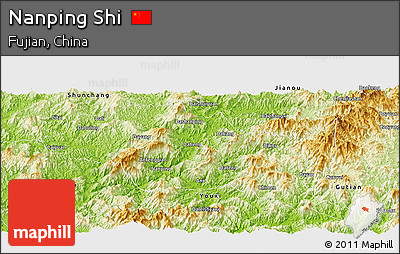 Physical Panoramic Map of Nanping Shi