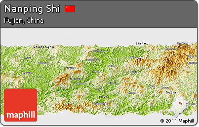 Physical Panoramic Map of Nanping Shi