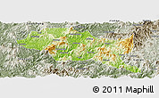 Physical Panoramic Map of Nanping Shi, semi-desaturated