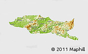 Physical Panoramic Map of Nanping Shi, single color outside