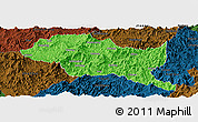Political Panoramic Map of Nanping Shi, darken