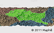 Political Panoramic Map of Nanping Shi, darken, semi-desaturated