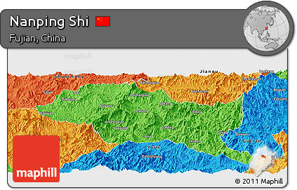 Political Panoramic Map of Nanping Shi