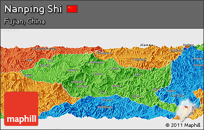 Political Panoramic Map of Nanping Shi