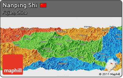 Political Panoramic Map of Nanping Shi