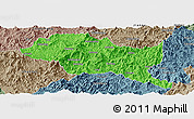 Political Panoramic Map of Nanping Shi, semi-desaturated