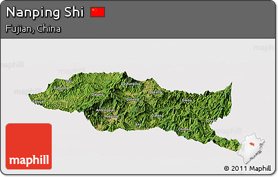 Satellite Panoramic Map of Nanping Shi, cropped outside