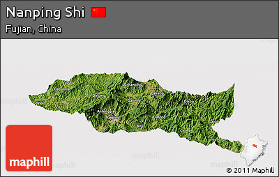 Satellite Panoramic Map of Nanping Shi, cropped outside
