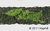 Satellite Panoramic Map of Nanping Shi, darken, semi-desaturated