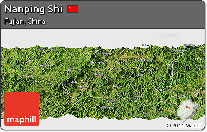 Satellite Panoramic Map of Nanping Shi