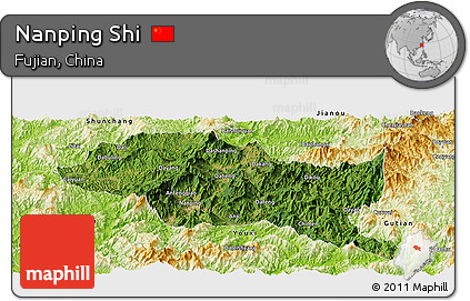 Satellite Panoramic Map of Nanping Shi, physical outside