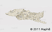 Shaded Relief Panoramic Map of Nanping Shi, cropped outside