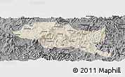 Shaded Relief Panoramic Map of Nanping Shi, darken, desaturated