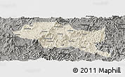 Shaded Relief Panoramic Map of Nanping Shi, darken, semi-desaturated