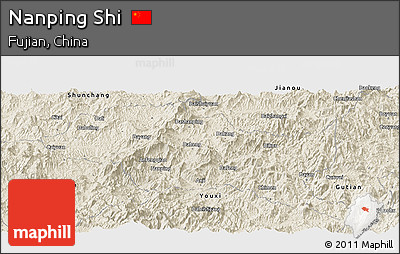 Shaded Relief Panoramic Map of Nanping Shi